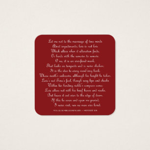Shakespeare's Sonnet 116 Square Magnet