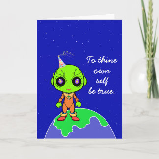 Shakespearian w/ Alien Birthday Card by Jo Images