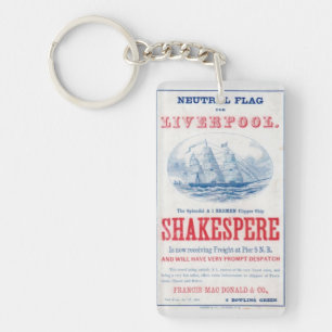 Shakespere Clipper sailing ship 1861 Keychain