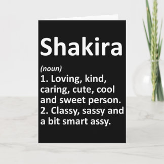 Shakira Definition Personalized Name Funny Birthda Card