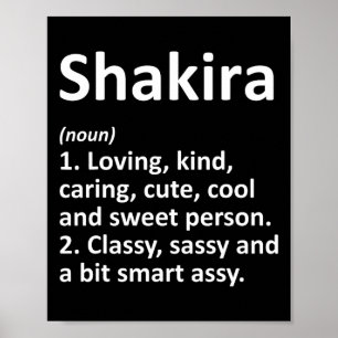 Shakira Definition Personalized Name Funny Birthda Poster