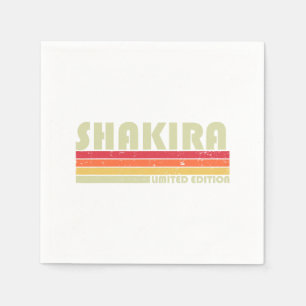 SHAKIRA Name Personalized Retro Vintage 80s 90s Bi Napkin