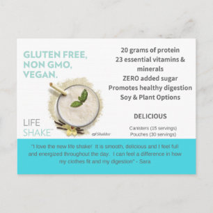 Shaklee Life Shake Postcard
