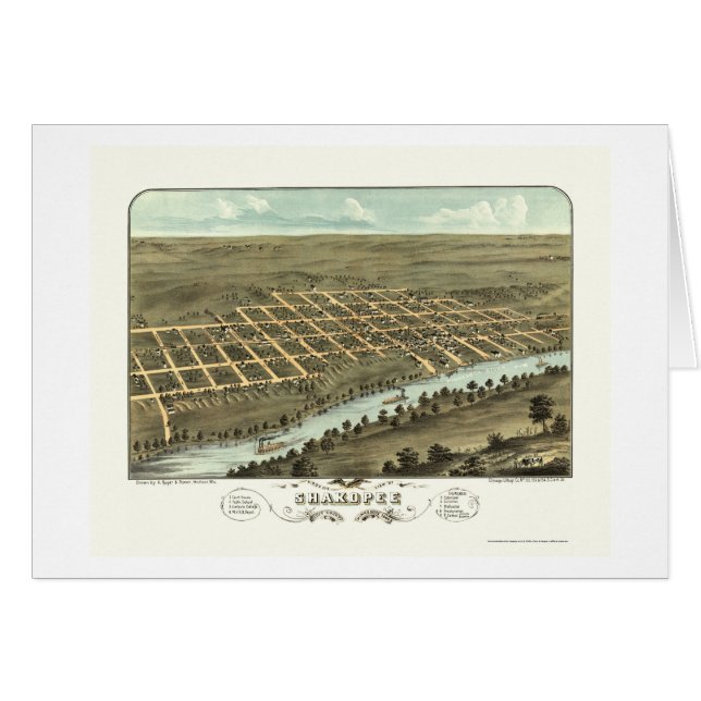 Shakopee, carte panoramique de manganèse - 1869 (Devant horizontal)