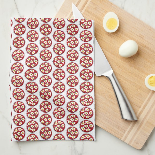 Shakshouka Shakshuka Spicy Poached Eggs Tomatoes Kitchen Towel (Quarter Fold)