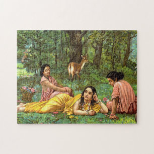 Shakuntala Patralekhana by Raja Ravi Varma Jigsaw Puzzle
