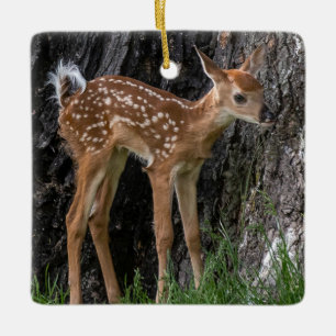 Shaky Legs Fawn Ceramic Ornament