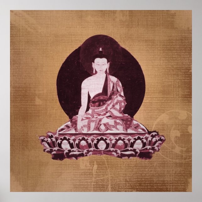Shakyamuni Buddha Grunge Vintage Poster (Front)