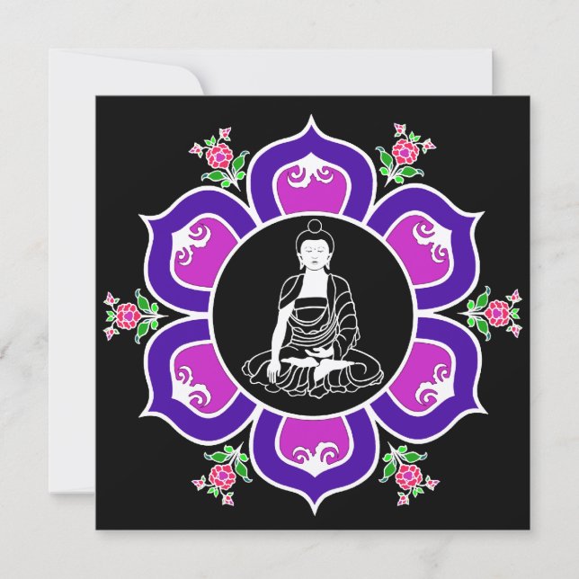 Shakyamuni Buddha in Lotus Throne Mandala Invitation (Front)