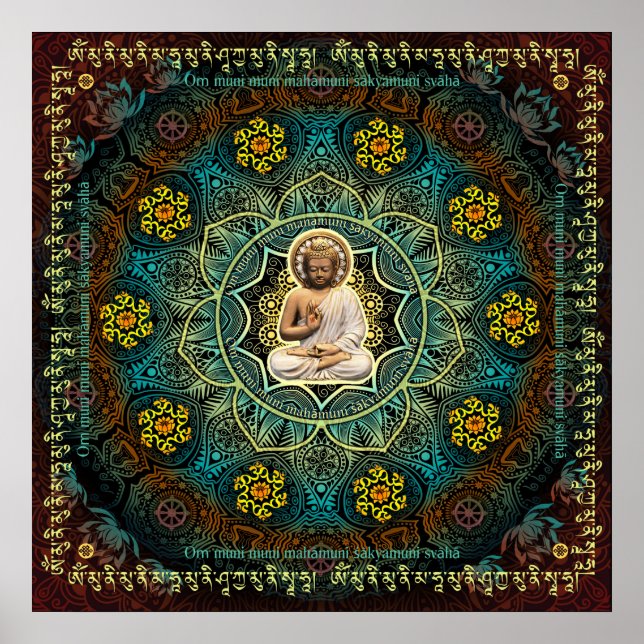 Shakyamuni Buddha Mantra Poster (Front)