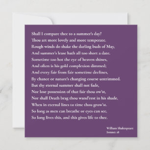 Shall I compare thee to a summer's day? sonnet 18