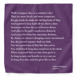 Shall I compare thee to a summer's day? sonnet 18 Bandana