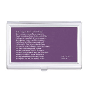 Shall I compare thee to a summer's day? sonnet 18 Business Card Holder
