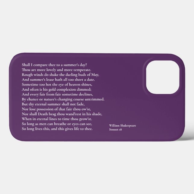 Shall I compare thee to a summer's day? sonnet 18  Case-Mate iPhone Case (Back (Horizontal))