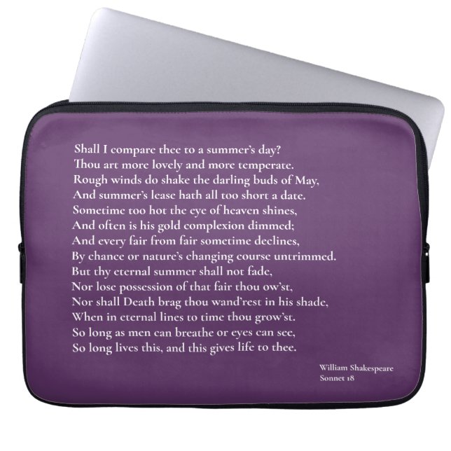 Shall I compare thee to a summer's day? sonnet 18 Laptop Sleeve (Front)