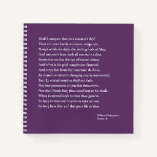 Shall I compare thee to a summer's day? sonnet 18 Notebook