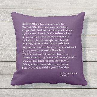 Shall I compare thee to a summer's day? sonnet 18 Outdoor Pillow