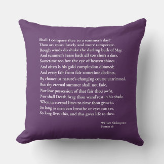 Shall I compare thee to a summer's day? sonnet 18 Throw Pillow