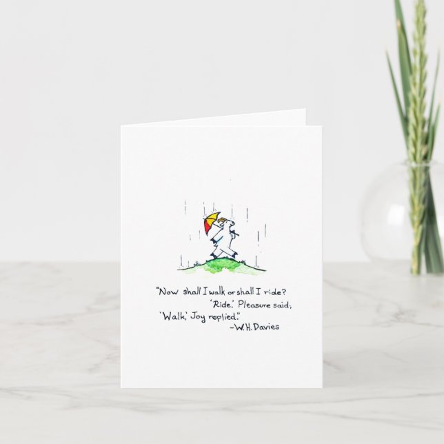 "Shall I Walk or Shall I Ride?" blank card (Front)