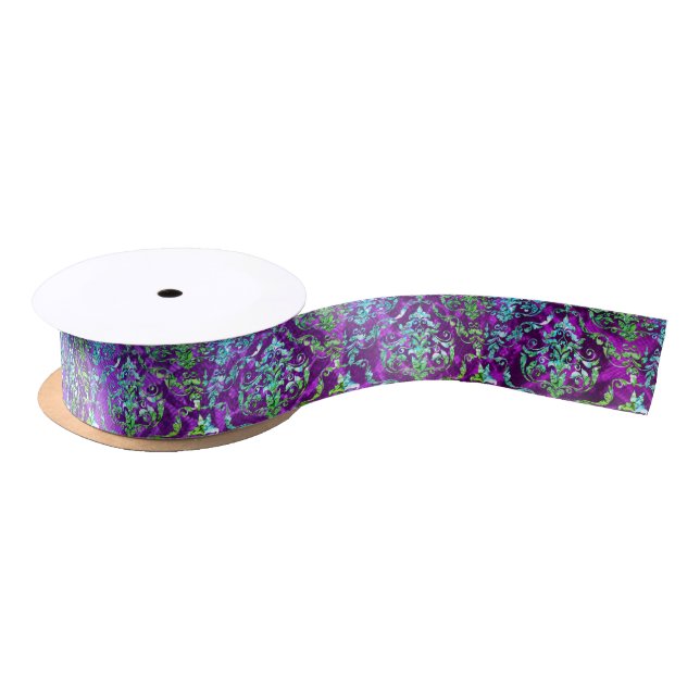 Shallipare Multifleet Royal Baroque Damask Satin Ribbon (Spool)