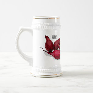 Shallot cartoon illustration beer stein