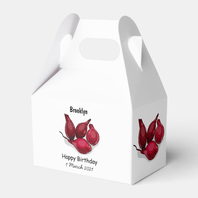 Shallot cartoon illustration favor box (Front Side)