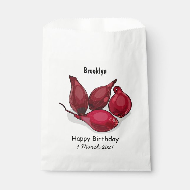 Shallot cartoon illustration favour bag (Front)