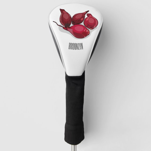 Shallot cartoon illustration golf head cover (Front)