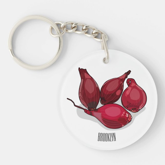 Shallot cartoon illustration keychain (Front)