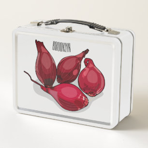 Shallot cartoon illustration metal lunch box