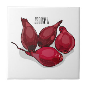 Shallot cartoon illustration tile