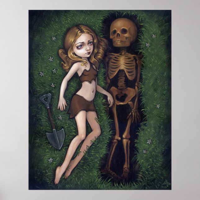 Shallow Grave gothic skeleton lowbrow Art Print (Front)