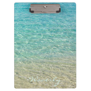 Shallow Water Personalized Turquoise & Sand Clipboard