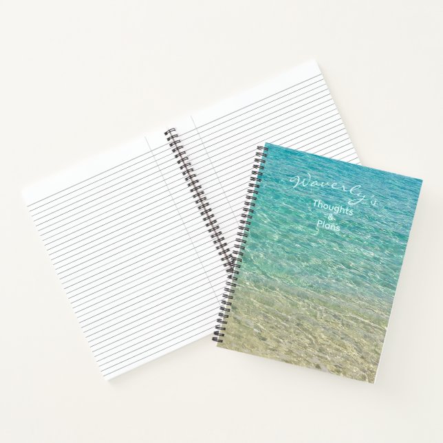 Shallow Water Personalized Turquoise & Sand Notebook (Inside)