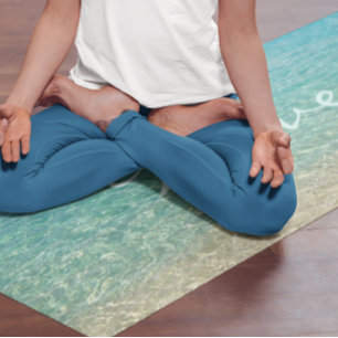 Shallow Water Personalized Turquoise & Sand Yoga Mat
