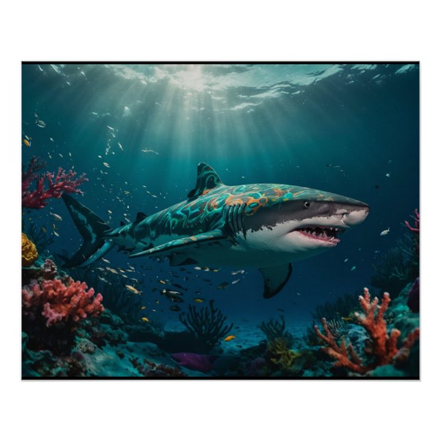Shallow Water Tropical Shark  Poster (Front)
