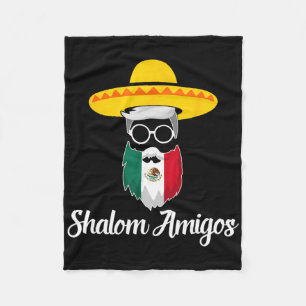 Shalom Amigos - Jewish Mexican Hanukkah Cinco De M Fleece Blanket