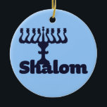 Shalom Ceramic Ornament<br><div class="desc">Shalom for Jewish holidays like hanukkah</div>