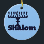 Shalom Ceramic Ornament<br><div class="desc">Shalom for Jewish holidays like hanukkah</div>