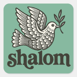 Shalom Dove Peace Earth                            Square Sticker