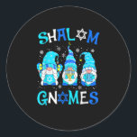 Shalom Gnome Jewish Hanukkah Chanukkah Gnomes Fami Classic Round Sticker<br><div class="desc">This is a great gift for your family,  friends during Hanukkah holiday. They will be happy to receive this gift from you during Hanukkah holiday.</div>