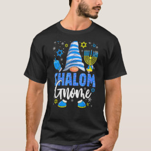 Shalom Gnome Menorah Dreidel Hanukkah Chanukah Jew T-Shirt
