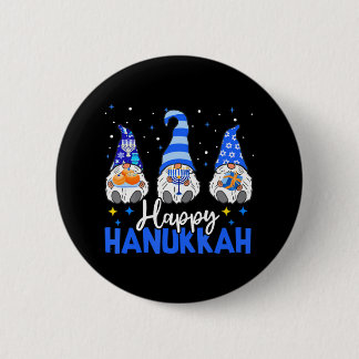 Shalom Gnomes Menorah Dreidel Hanukkah Chanukah 2 Inch Round Button