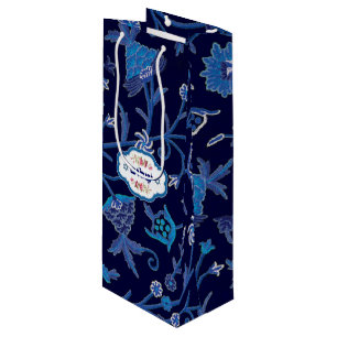 "Shalom" Hebrew Text Design Passover Wine Gift Bag