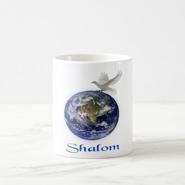 Shalom Peace Dove Coffee Mug (Center)