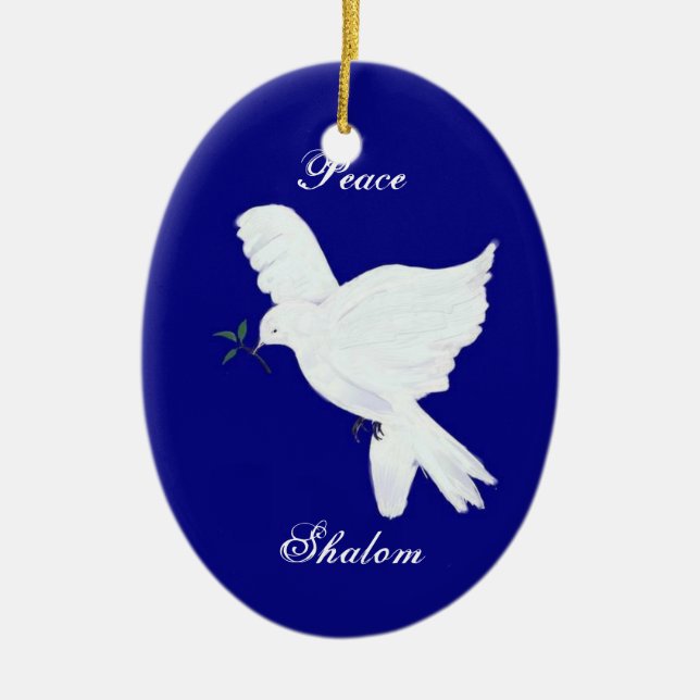 Shalom-Peace Dove Ornament (Front)