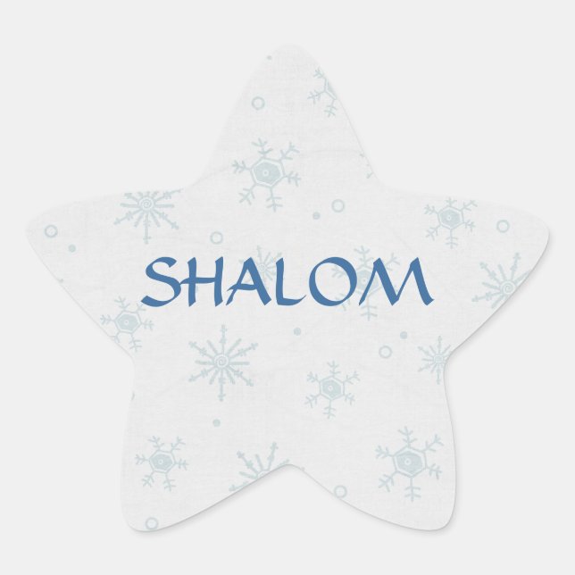 Shalom Wishes Hanukkah Star Sticker (Front)