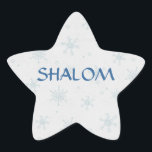Shalom Wishes Hanukkah Star Sticker<br><div class="desc">Pretty winter design on a simple Hanukkah sticker. Pretty distressed snowflakes background. Text reads SHALOM. Basic star shape (NOT the Star of David - just a star). With a little help from my friends at www.scrappindoodles.com. From My_Christmas_Shoppe by She Wolf Medicine.</div>
