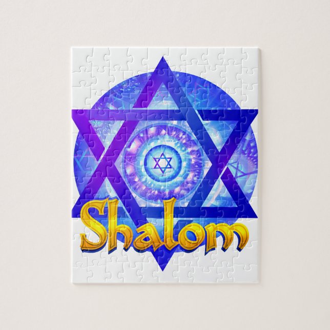 SHALOM with Star of David Medallion Jigsaw Puzzle (Vertical)