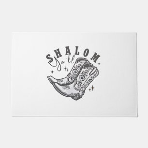 Shalom Y'all Cowboy Jewish Hanukkah West  Doormat